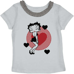 Betty Boop Toddler Ruffled Trim T-Shirt-Direct To Garment Print-Brisco Baby