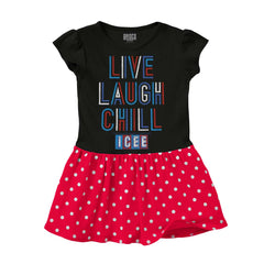 Live Laugh Chill Baby Polka Dot Skirt Dress-Direct To Garment Print-Brisco Baby