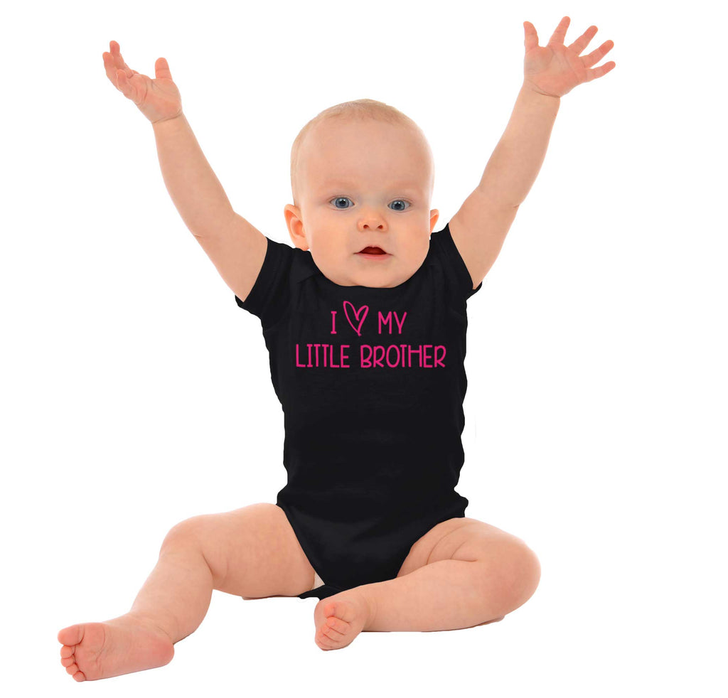 I Love My Little Brother Romper Bodysuit-Direct To Garment Print-Brisco Baby