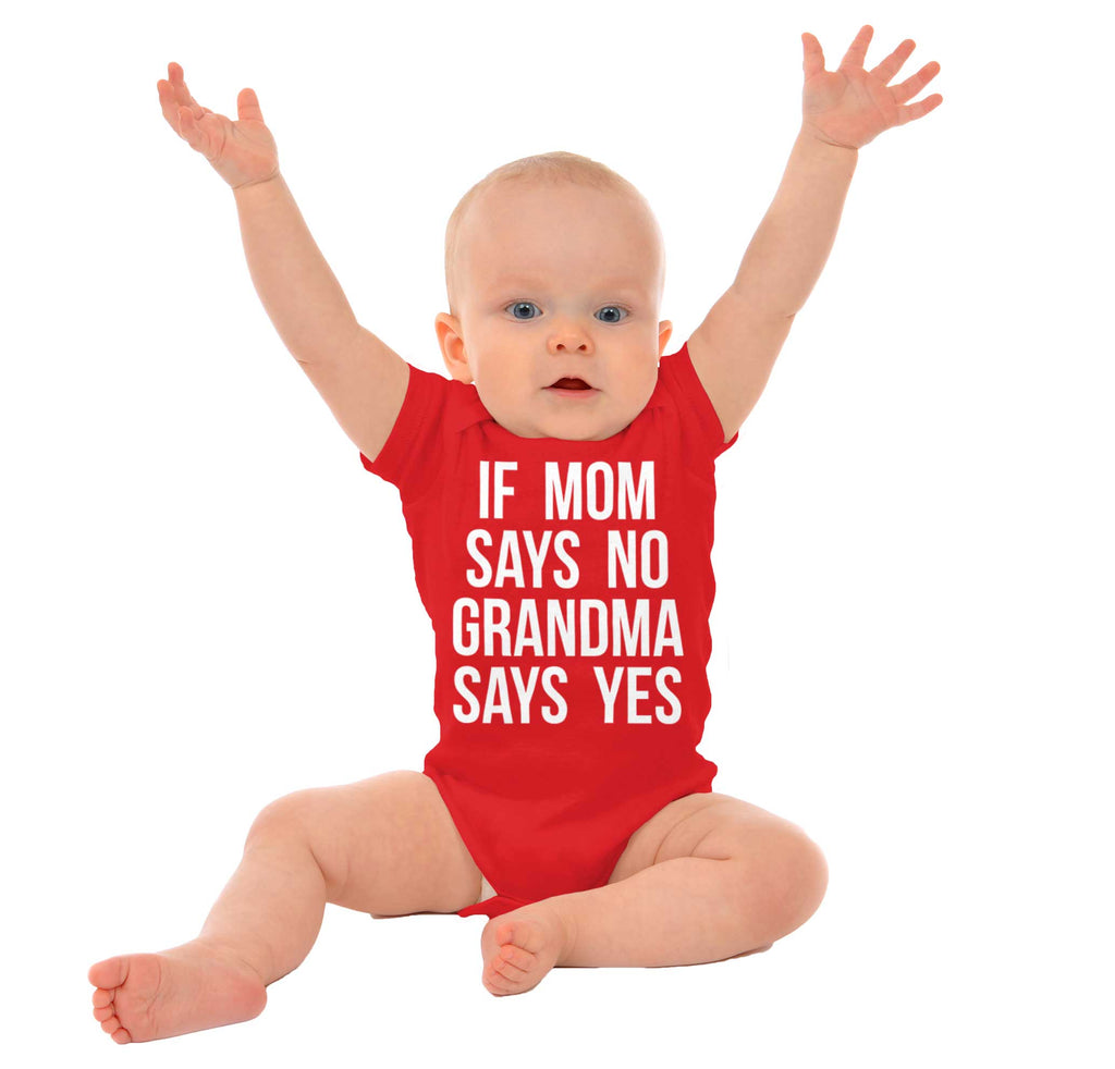 Grandma Says Yes Romper Bodysuit-Direct To Garment Print-Brisco Baby