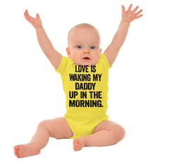 Waking Up Daddy Romper Bodysuit-Direct To Garment Print-Brisco Baby