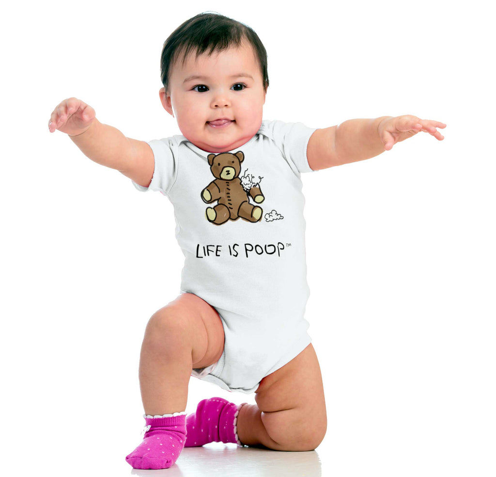 Ripped Teddy Bear Romper Bodysuit-Direct To Garment Print-Brisco Baby