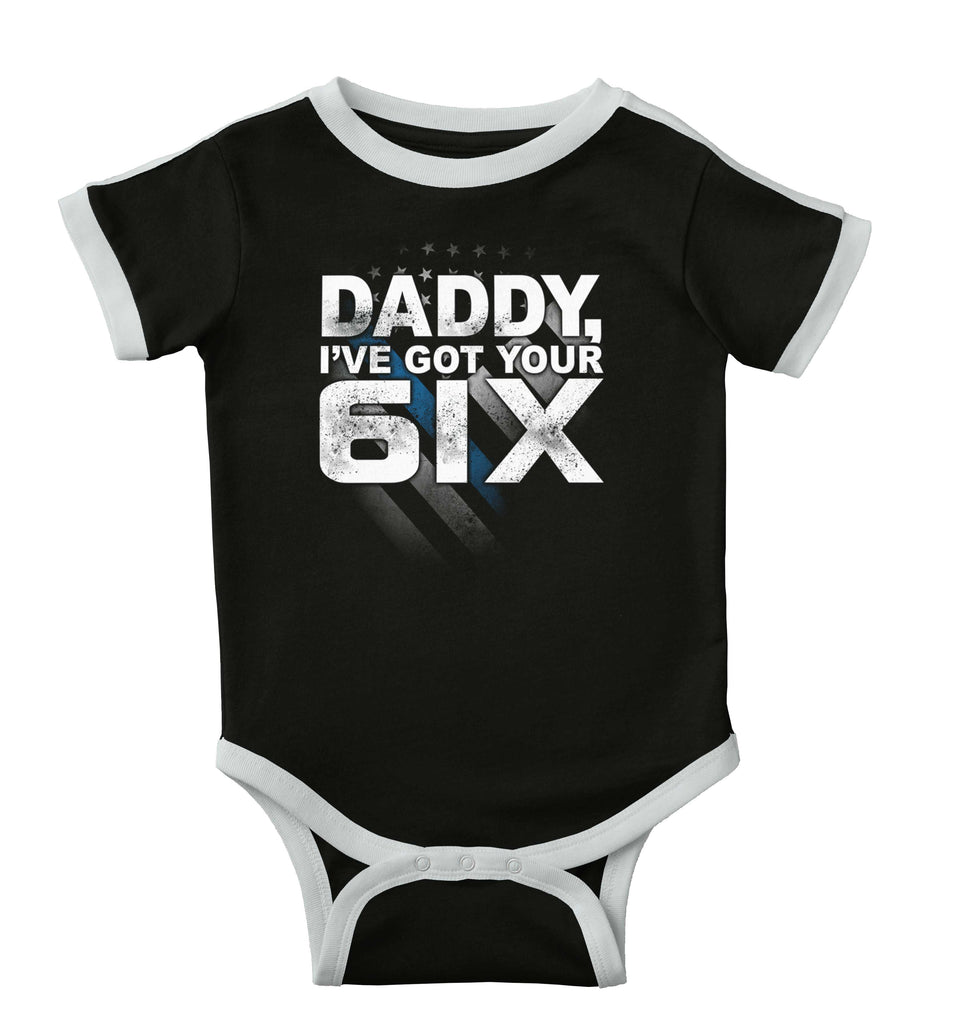 Got Your Six Ringer Romper Bodysuit-Direct To Garment Print-Brisco Baby