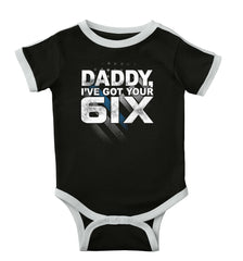 Got Your Six Ringer Romper Bodysuit-Direct To Garment Print-Brisco Baby