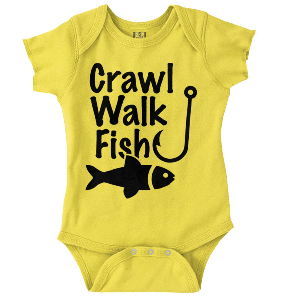 Crawl Walk Fish Romper Bodysuit-Direct To Garment Print-Brisco Baby