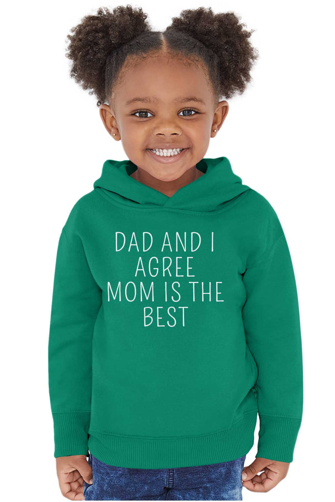 Mom Is Best Toddler Pullover Hoodie-Direct To Garment Print-Brisco Baby