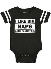 Big Naps Football Romper Bodysuit-Direct To Garment Print-Brisco Baby