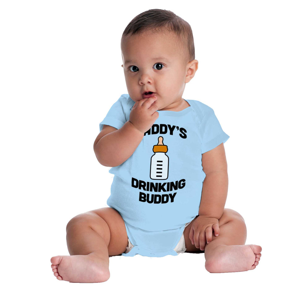 Dad Drinking Buddy Romper Bodysuit-Direct To Garment Print-Brisco Baby