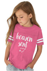 Heaven Sent Toddler Football Jersey Tee-Direct To Garment Print-Brisco Baby