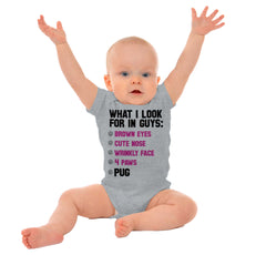 Pug Checklist Romper Bodysuit-Direct To Garment Print-Brisco Baby