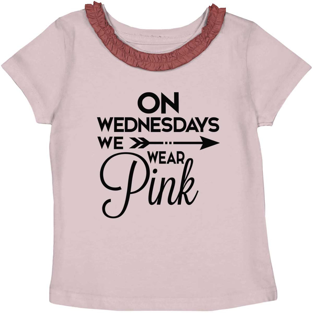 Wear Pink Toddler Ruffled Trim T-Shirt-Direct To Garment Print-Brisco Baby