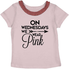 Wear Pink Toddler Ruffled Trim T-Shirt-Direct To Garment Print-Brisco Baby