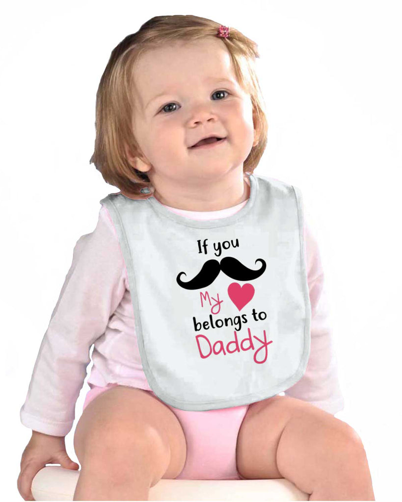 If You Mustache, It's Daddy Infant Baby Bib-Direct To Garment Print-Brisco Baby