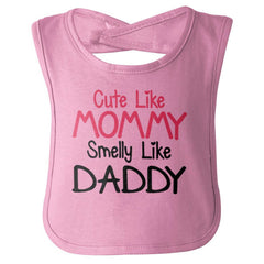 Cute Mommy Smelly Daddy Infant Baby Bib-Direct To Garment Print-Brisco Baby