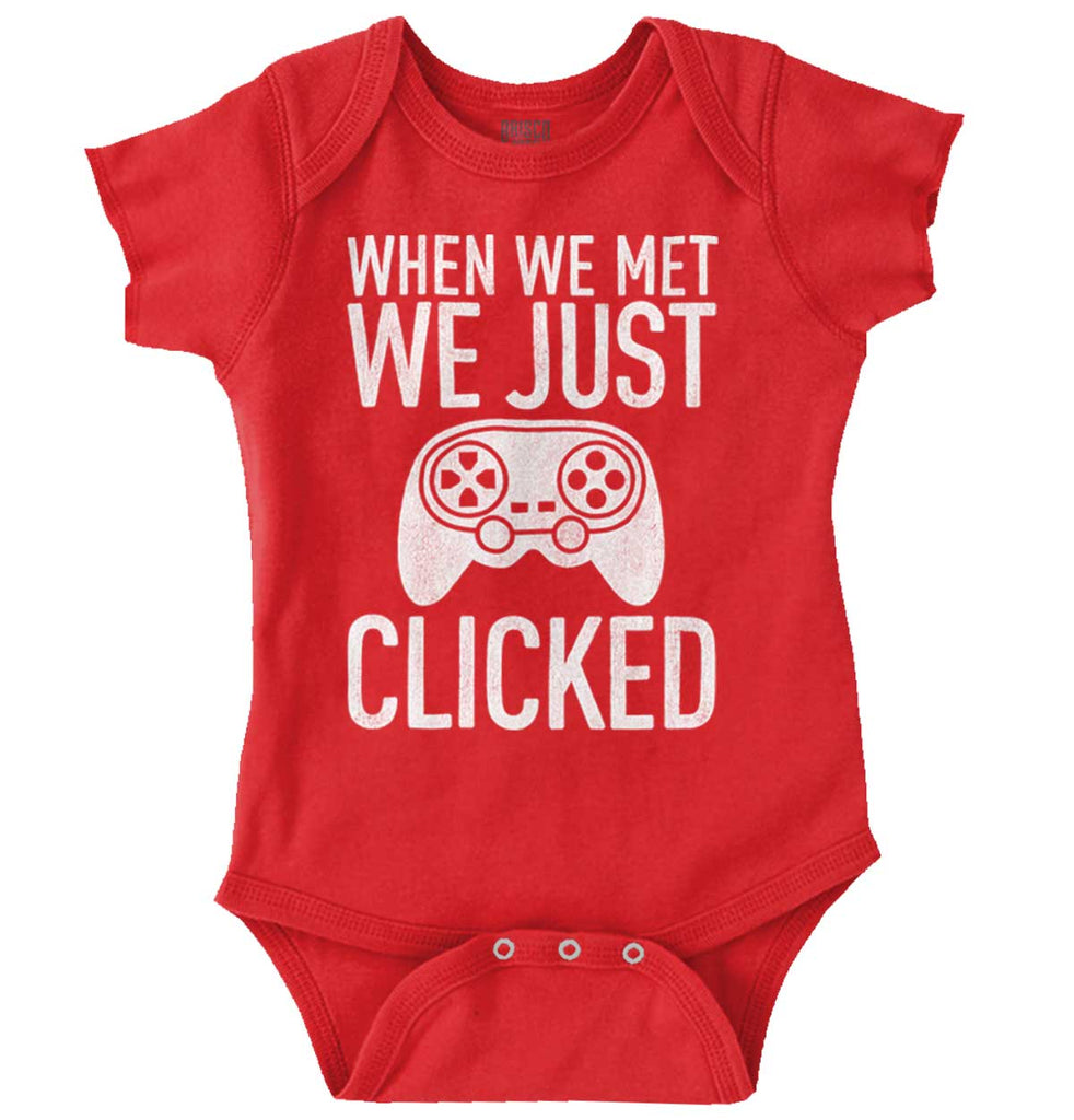We Just Clicked Video Game Nerd Romper Bodysuit-Direct To Garment Print-Brisco Baby