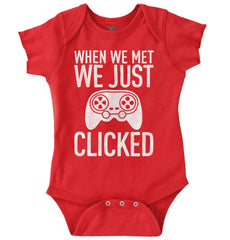 We Just Clicked Video Game Nerd Romper Bodysuit-Direct To Garment Print-Brisco Baby