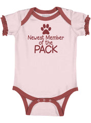 Member of the Pack Baby Ruffled Trim Romper-Direct To Garment Print-Brisco Baby