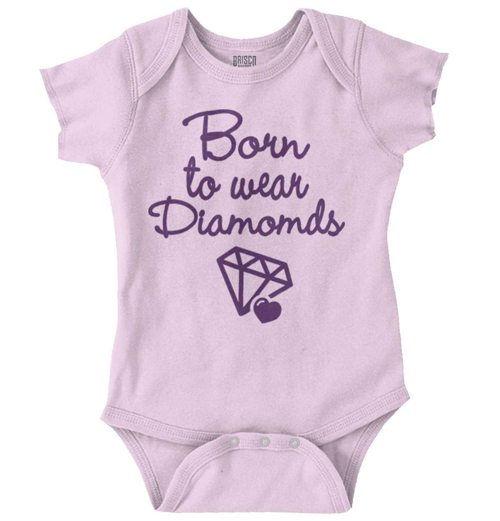 Born To Wear Diamond Romper Bodysuit-Direct To Garment Print-Brisco Baby