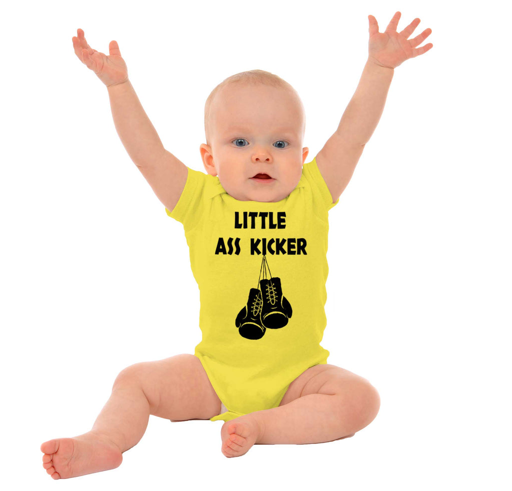 Little Ass Kicker Romper Bodysuit-Direct To Garment Print-Brisco Baby
