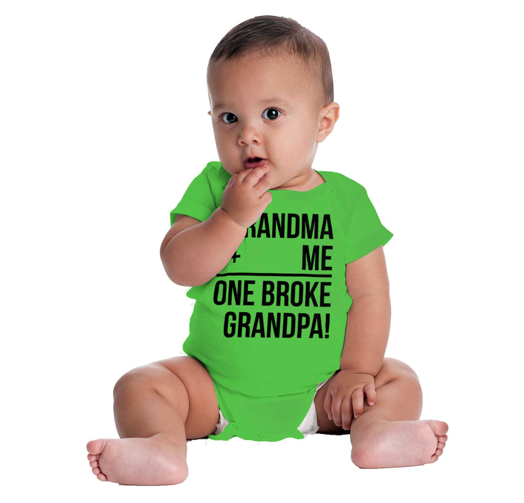 One Broke Grandpa Romper Bodysuit-Direct To Garment Print-Brisco Baby