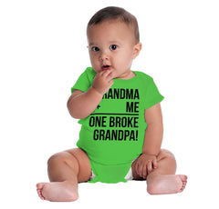 One Broke Grandpa Romper Bodysuit-Direct To Garment Print-Brisco Baby