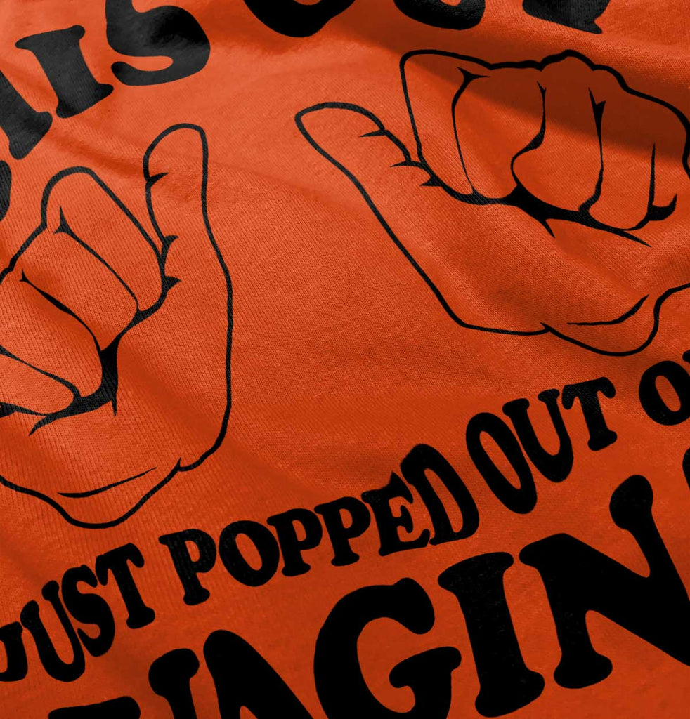 Popped Out of Vagina Romper Bodysuit-Direct To Garment Print-Brisco Baby