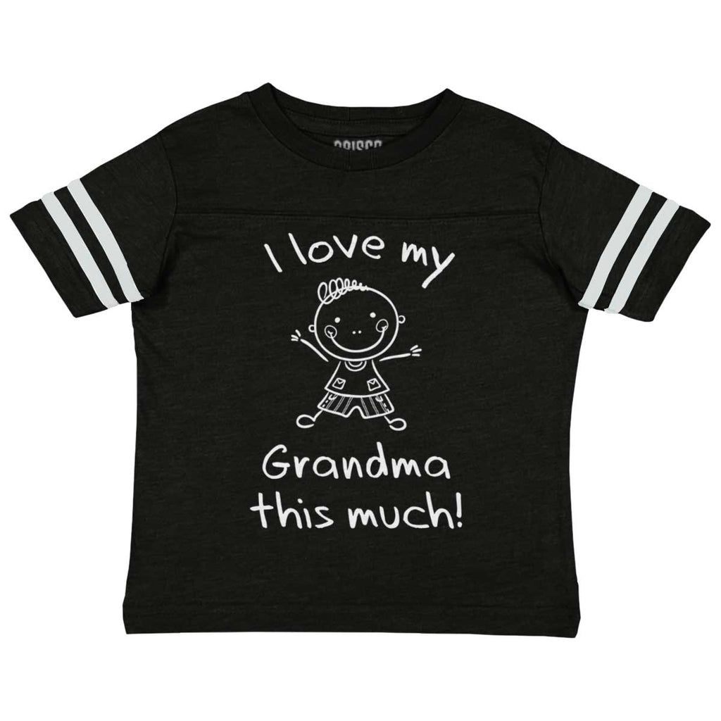 Love My Grandma Toddler Football Jersey Tee-Direct To Garment Print-Brisco Baby