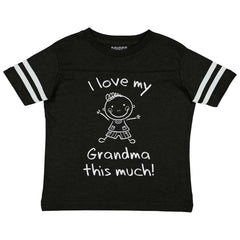 Love My Grandma Toddler Football Jersey Tee-Direct To Garment Print-Brisco Baby