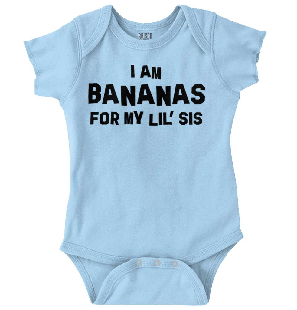 Bananas For Lil Sis Romper Bodysuit-Direct To Garment Print-Brisco Baby