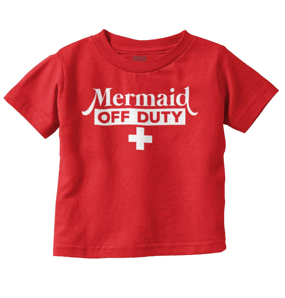 Mermaid Off Duty Infant Toddler T Shirt-Direct To Garment Print-Brisco Baby
