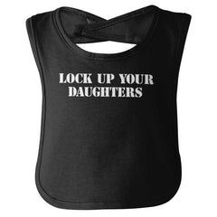 Lock Up Daughters Infant Baby Bib-Direct To Garment Print-Brisco Baby