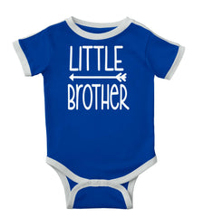 Little Brother Ringer Romper Bodysuit-Direct To Garment Print-Brisco Baby