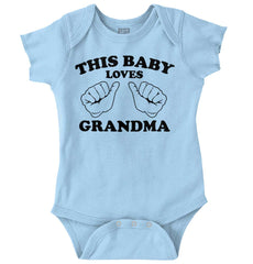 Baby Loves Grandma Romper Bodysuit-Direct To Garment Print-Brisco Baby