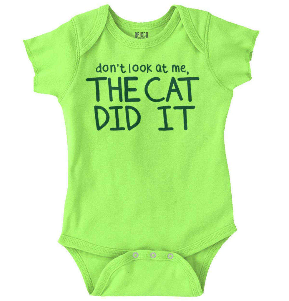 Cat Did It Romper Bodysuit-Direct To Garment Print-Brisco Baby
