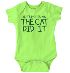 Cat Did It Romper Bodysuit-Direct To Garment Print-Brisco Baby