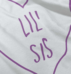 Lil' Sis Heart Infant Baby Bib-Direct To Garment Print-Brisco Baby