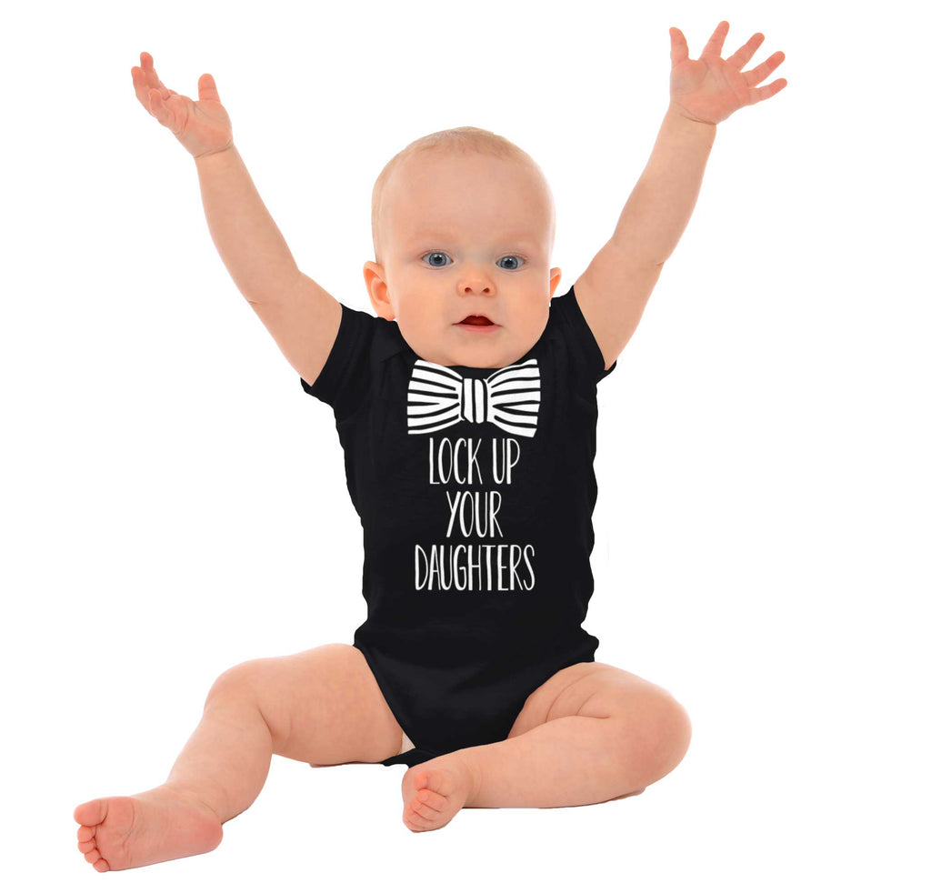 Lock Up Your Daughters Romper Bodysuit-Direct To Garment Print-Brisco Baby