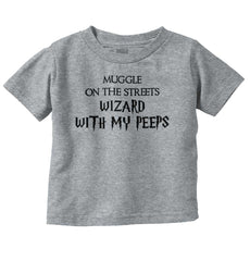 Wizard With My Peeps Infant Toddler T Shirt-Direct To Garment Print-Brisco Baby