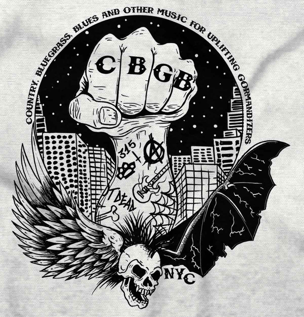 Bat CBGB Romper Bodysuit-Direct To Garment Print-Brisco Baby
