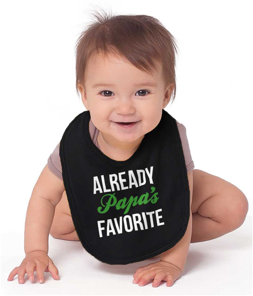 Already Papa's Favorite Infant Baby Bib-Direct To Garment Print-Brisco Baby