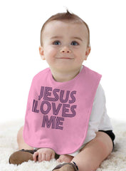 Christ Loves Me Infant Baby Bib-Direct To Garment Print-Brisco Baby