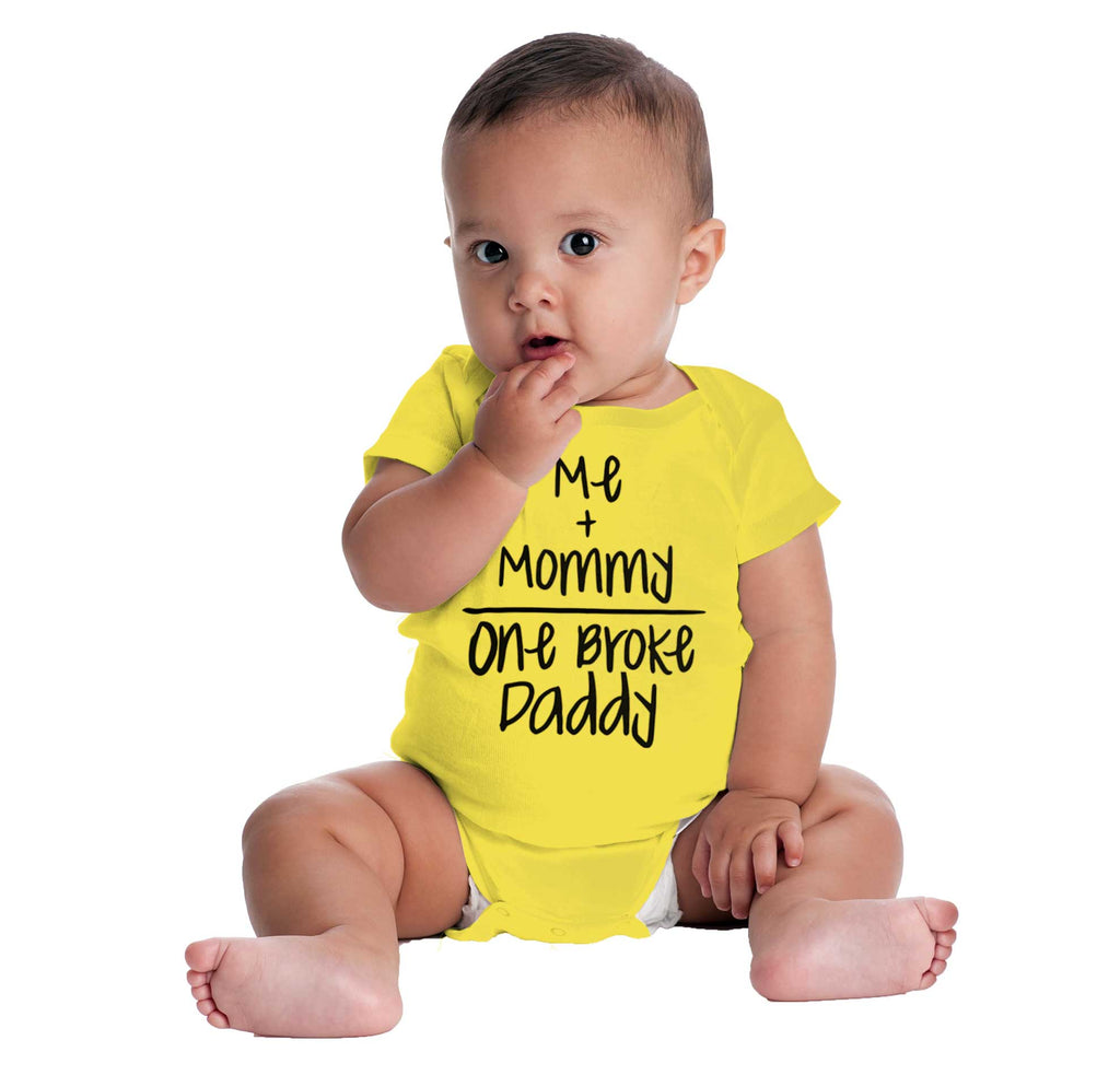 One Broke Daddy Romper Bodysuit-Direct To Garment Print-Brisco Baby