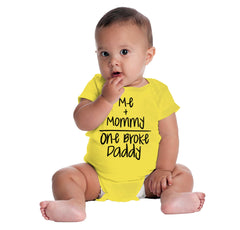 One Broke Daddy Romper Bodysuit-Direct To Garment Print-Brisco Baby