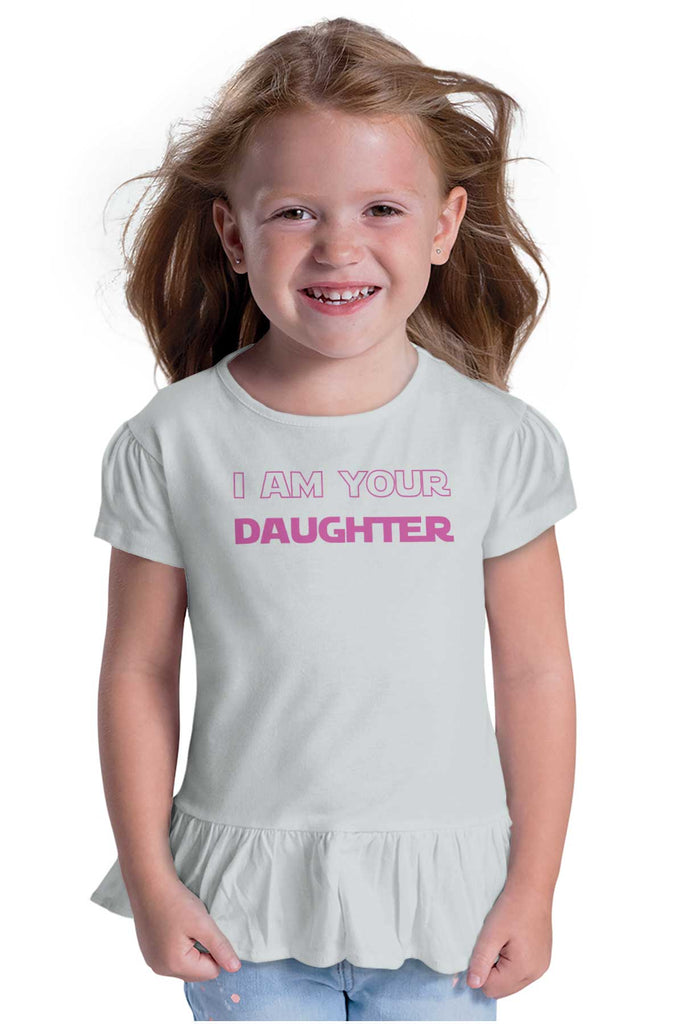 I Am Your Daughter Toddler Ruffle Bottom Tee-Direct To Garment Print-Brisco Baby