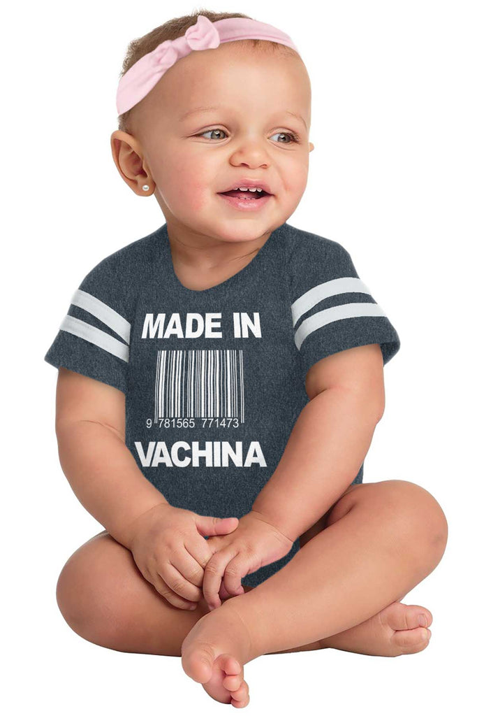 Made In Vachina Football Romper Bodysuit-Direct To Garment Print-Brisco Baby