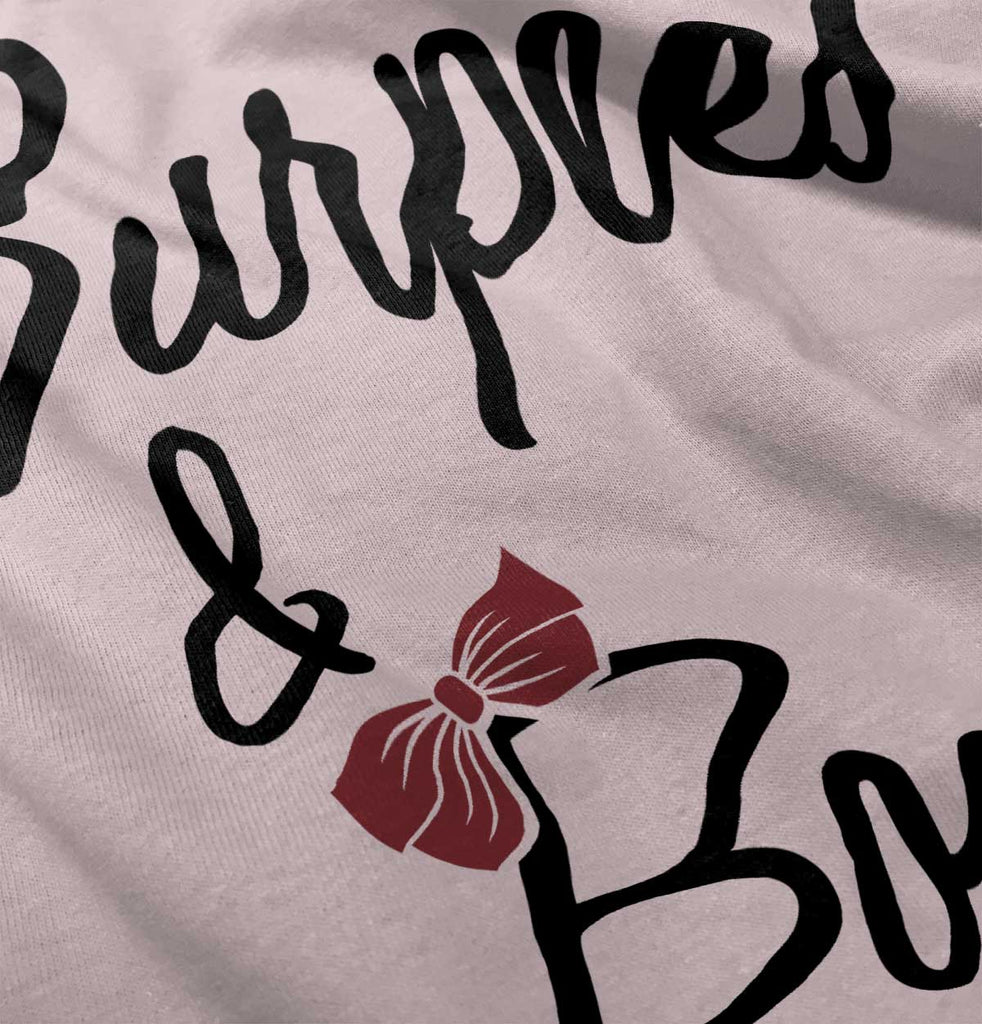 Burpees and Bows Toddler Ruffled Trim T-Shirt-Direct To Garment Print-Brisco Baby