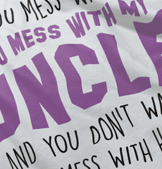 Mess With My Uncle Solid Baby Infant Dress-Direct To Garment Print-Brisco Baby