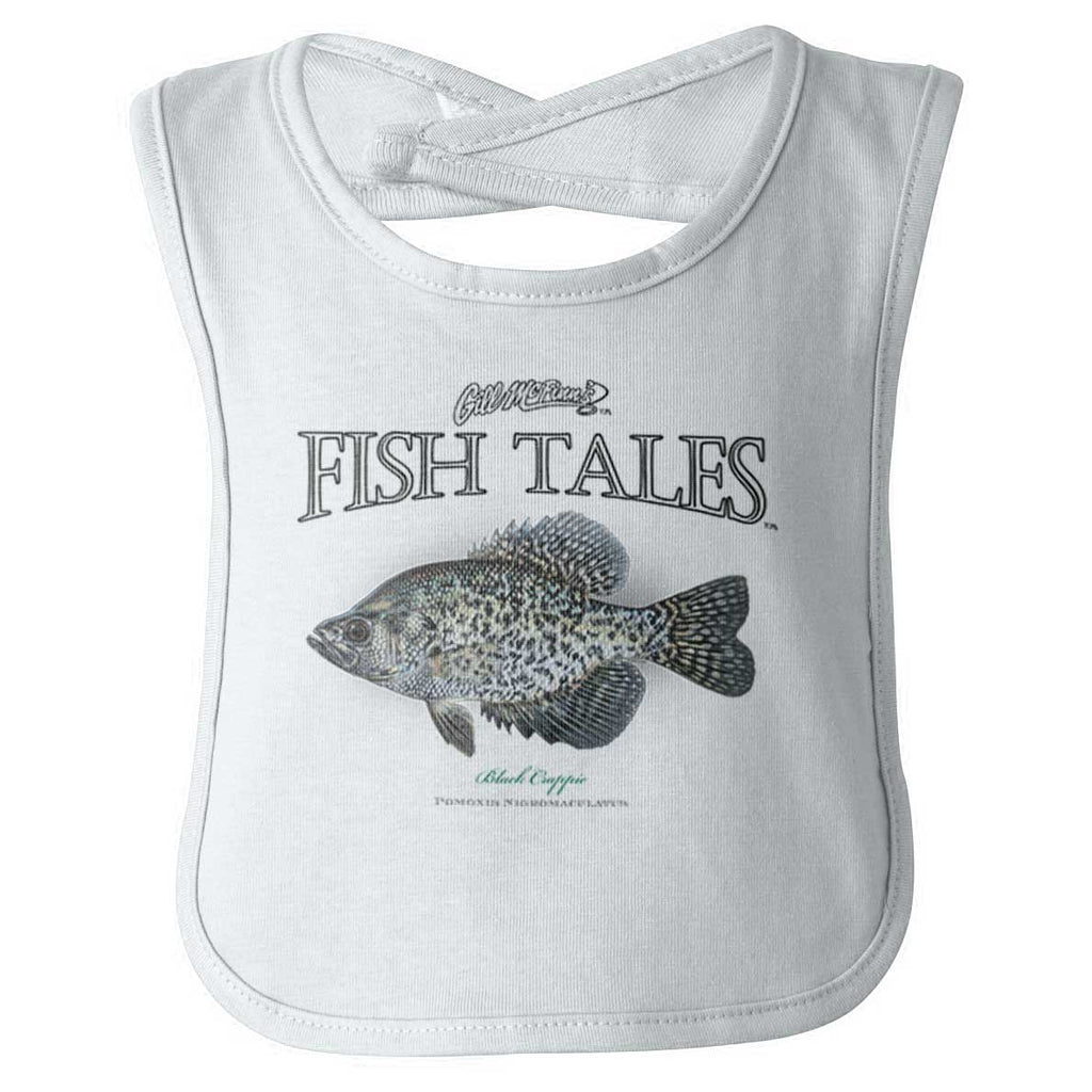 Black Crappie Fishing Infant Baby Bib-Direct To Garment Print-Brisco Baby