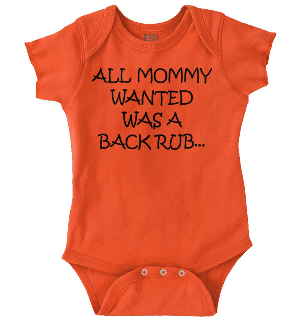 Mommy Backrub Romper Bodysuit-Direct To Garment Print-Brisco Baby