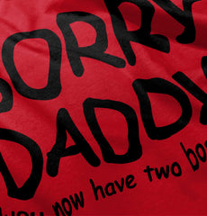 Sorry Daddy Ringer Romper Bodysuit-Direct To Garment Print-Brisco Baby